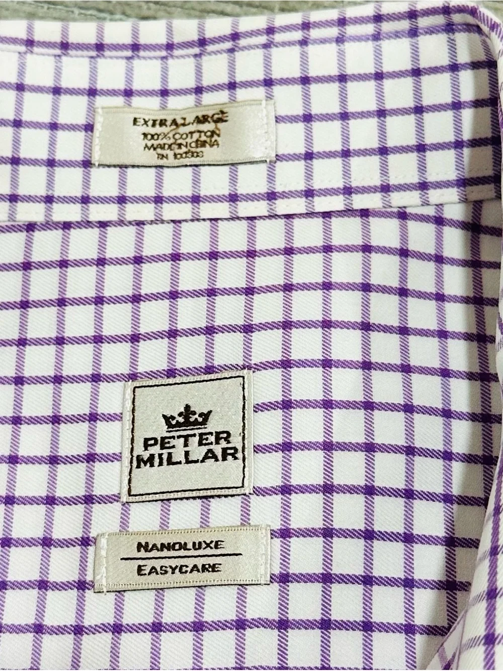 Peter Millar Men Shirt‎ XL Plaid Flint Hills National Golf Club Invitational
